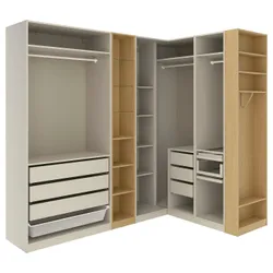 IKEA PAX(196.074.71) кутовий гардероб, Сірий -рогай сірий -схожий на/іміц. дуб