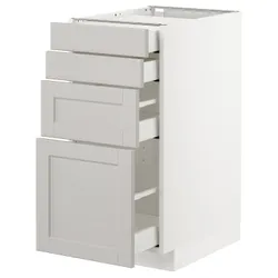 IKEA METOD / MAXIMERA(992.744.11) 4-дверный / 4-местный, белый / лерхиттан светло-серый