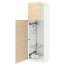 IKEA METOD(094.668.53) высокий шкаф / промышленный интерьер, белый / светлый ясень Аскерсунд узор