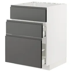 IKEA METOD / MAXIMERA (294.776.43) стоячий шкаф / вытяжка с ящиками, белый/Воксторп темно-серый