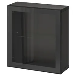 IKEA BESTÅ(490.478.69) сайт, чорно-коричневий / Glassvik black / прозоре скло