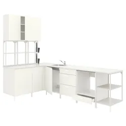 IKEA ENHET(093.378.37) кутова кухня, білий