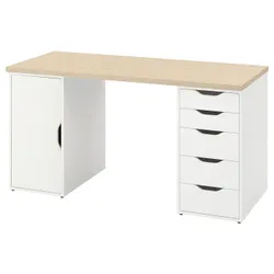 IKEA MITTCIRKEL / ALEX(095.217.22) письмовий стіл, яскравий ефект сосни/білий