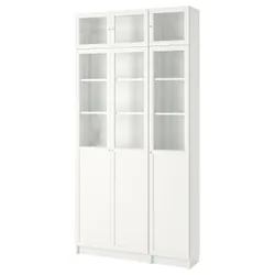 IKEA BILLY / OXBERG(592.177.24) стойка, белый / стекло