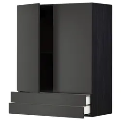 IKEA METOD / MAXIMERA(194.989.00) шафа з 2 дверима/2 ящиками, чорний/матовий антрацит Nickebo