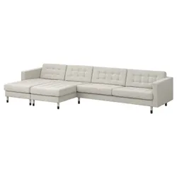 IKEA LANDSKRONA(694.911.52) 5-місний диван з шезлонгами, Гуннаред бежевий/чорний/дерево