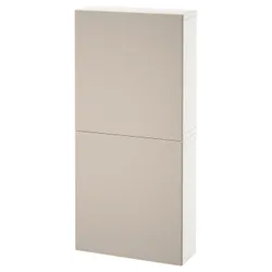 IKEA BESTÅ(494.170.97) навісна шафа / 2 двер, білий / Lappviken світло-сіро-бежевий