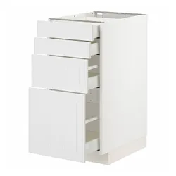 IKEA METOD / MAXIMERA(394.095.02) шкаф ст 4фр / 4ч, белый / Стенсунд белый
