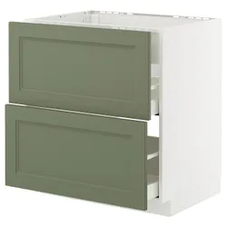 IKEA METOD / MAXIMERA(095.187.10) Стоящий шкаф Pł/Okap Zint. от топоров, Biały/Axstad Greya -green