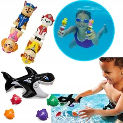 НАБОР ВОДЫ ДЛЯ БАССЕЙНА УЧИМСЯ НЫРЯТЬ И ПЛАВАТЬ PAW PATROL + КАСАТКА И РЫБЫ