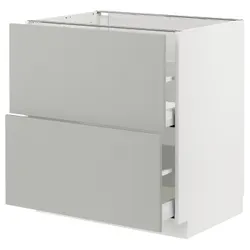 IKEA METOD / MAXIMERA(795.379.65) напольный шкаф с 2 фасадами/2 высокими ящиками, белый/Хавсторп светло-серый