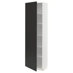 IKEA METOD(794.974.60) висока шафа/полиці, білий/матовий антрацит Nickebo