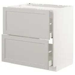 IKEA METOD / MAXIMERA (092.743.59) плоская / 2-местная / 2-местная, белый / лерхиттан светло-серый