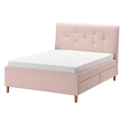 IKEA IDANÄS(804.471.67) мягкая кровать с выдвижными ящиками, Гуннаред бледно-розовый