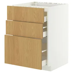 IKEA METOD / MAXIMERA(996.008.09) Sza st pl/3fr/3szu, Білий/Сінарп навколо дуба