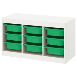 IKEA TROFAST (693.315.64) стелаж з контейнерами, білий / зелений