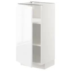 IKEA METOD(094.554.68) шкаф ст/полки, белый/Воксторп глянцевый/белый