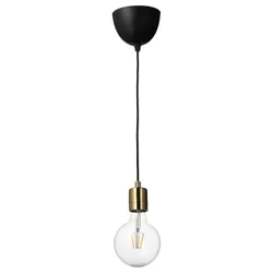 IKEA SKAFTET / LUNNOM(194.944.50) подвесной светильник с лампочкой, латунь/диммируемый глобус