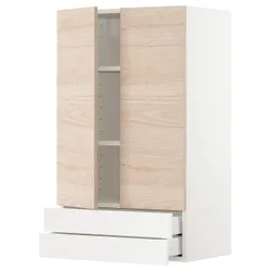 IKEA METOD / MAXIMERA(694.670.86) шафа, 2 двері / 2 ящика, білий/Askersund світлий попелястий малюнок