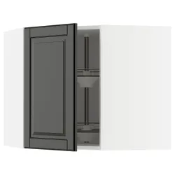 IKEA METOD(895.787.43) Угловой настенный шкаф с каруселем, Biały/Bodbyn Black
