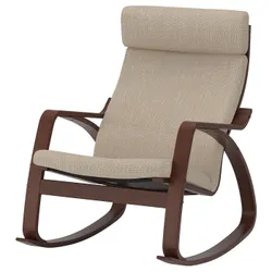 IKEA POÄNG(494.291.80) крісло-гойдалка, коричневий / Хіларед бежевий