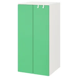 IKEA SMÅSTAD / PLATSA(194.301.37) гардероб, білий / зелений
