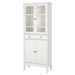 IKEA IDANÄS  Высокий шкаф со стеклянной дверцей / 1 ящик, белый (104.878.40)
