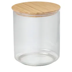 IKEA EKLATANT(306.087.56) банку з кришкою, прозоре скло/бамбук