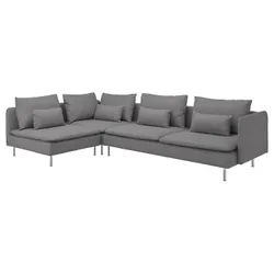 IKEA SÖDERHAMN (194.520.73) 4-местный угловой диван, с открытым концом / Серый тонер