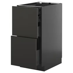 IKEA METOD / KNIVSHULT(295.875.28) sz stj 2fr/2n/wd/w sz, чорно-сірий/Nickebo матовий антрацит