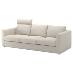 IKEA VIMLE (393.990.27) 3-місний диван, з підголівником / Гуннаред бежевий
