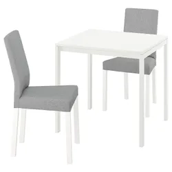 IKEA MELLTORP / KÄTTIL(694.281.94) стол и 2 стула, белый / Книса светло-серый