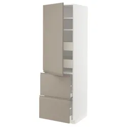 IKEA METOD / MAXIMERA(394.921.91) в с половин/4 ящика/дверь/2 пт, белый/Upplöv матовый темно-бежевый