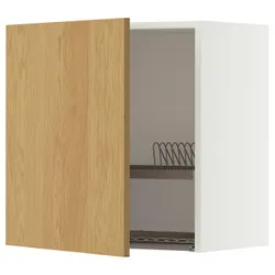IKEA METOD(896.008.19) Настенный шкаф с сушилкой для вакансии, белый/синарп вокруг дуба