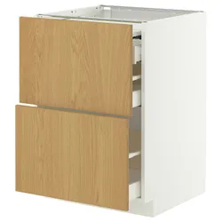 IKEA METOD / MAXIMERA(796.017.20) ST Cabinet с выдвижным верхом/3 -й, белый/синарп вокруг дуба