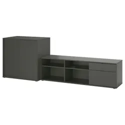 IKEA VIHALS(395.211.55) Комбінація телевізора та полиці, темно-сірий