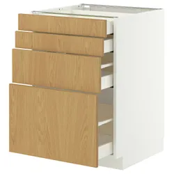 IKEA METOD / MAXIMERA(396.008.07) Она ST 4FR/4SZU, белый/синарп вокруг дуба