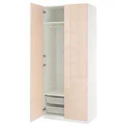 IKEA PAX / FARDAL(895.907.97) Комбінація гардеробу, білий/легкий -orange глос