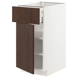 IKEA METOD / MAXIMERA(094.635.95) шкаф stj szu / дверь, белый / синарп коричневый