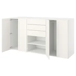 IKEA PLATSA (194.251.50) шкаф 4 двери + 3 ящика, белый ФОННЕС белый / САННИДАЛ белый