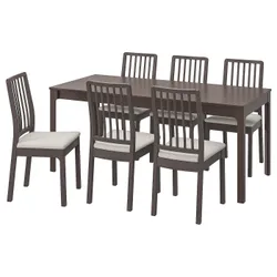 IKEA EKEDALEN / EKEDALEN (694.827.46) стол и 6 стульев, темно-коричневый темно-коричневый / светло-серый Оррста