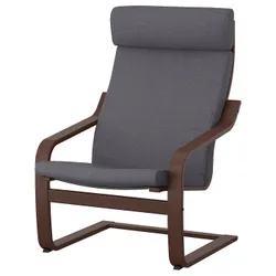 IKEA POÄNG(493.884.67) Крісло, коричневий / Скіфтебо темно-сірий