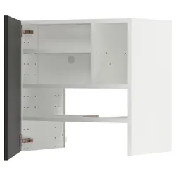 IKEA METOD(095.053.31) навесной шкаф с полкой/дверью, белый/Nickebo матовый антрацит