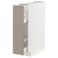 IKEA METOD / MAXIMERA(494.915.15) шафа ст/висувна внутр.обладнання, білий/Upplöv матовий темно-бежевий