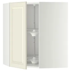 IKEA METOD(391.201.29) угловой навесной шкаф с каруселью, белый/кремовый Бодбин