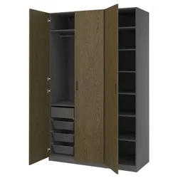 IKEA PAX / TONSTAD(395.490.17) Комбинация гардероба, темно -серый/коричневый виновик дубового шпона