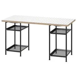 IKEA LAGKAPTEN / SPÄND(195.638.58) рабочий стол, Белый антрацит/черный