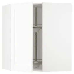 IKEA METOD(394.736.06) угловой навесной шкаф с каруселью, Enköping белый/имитация дерева белый
