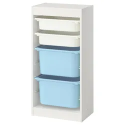 IKEA TROFAST(695.751.56) Полиця з контейнерами, Білий білий/світло -блакитний