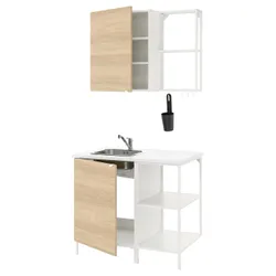 IKEA ENHET(293.369.12) кухня, білий/імітація дуб